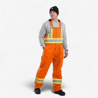 Berne Safety Striped Unlined Bib Overall