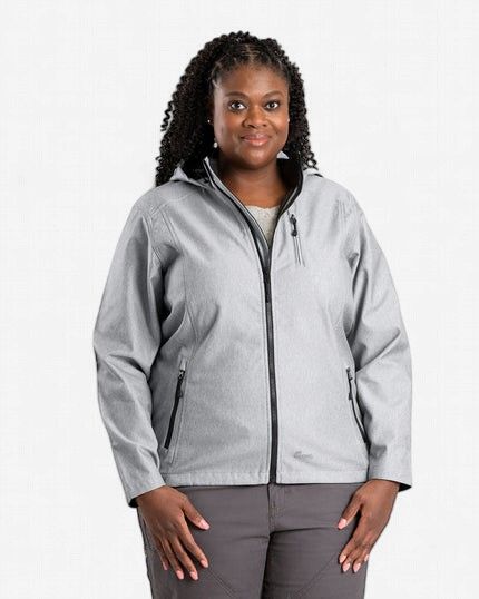 Berne Women's Hooded Softshell Jacket, Colour: Grey, Size: S