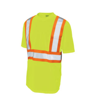 Tough Duck Micro Mesh S/S Safety T-Shirt with Pocket - S392, Colour: Yellow, Size: Small