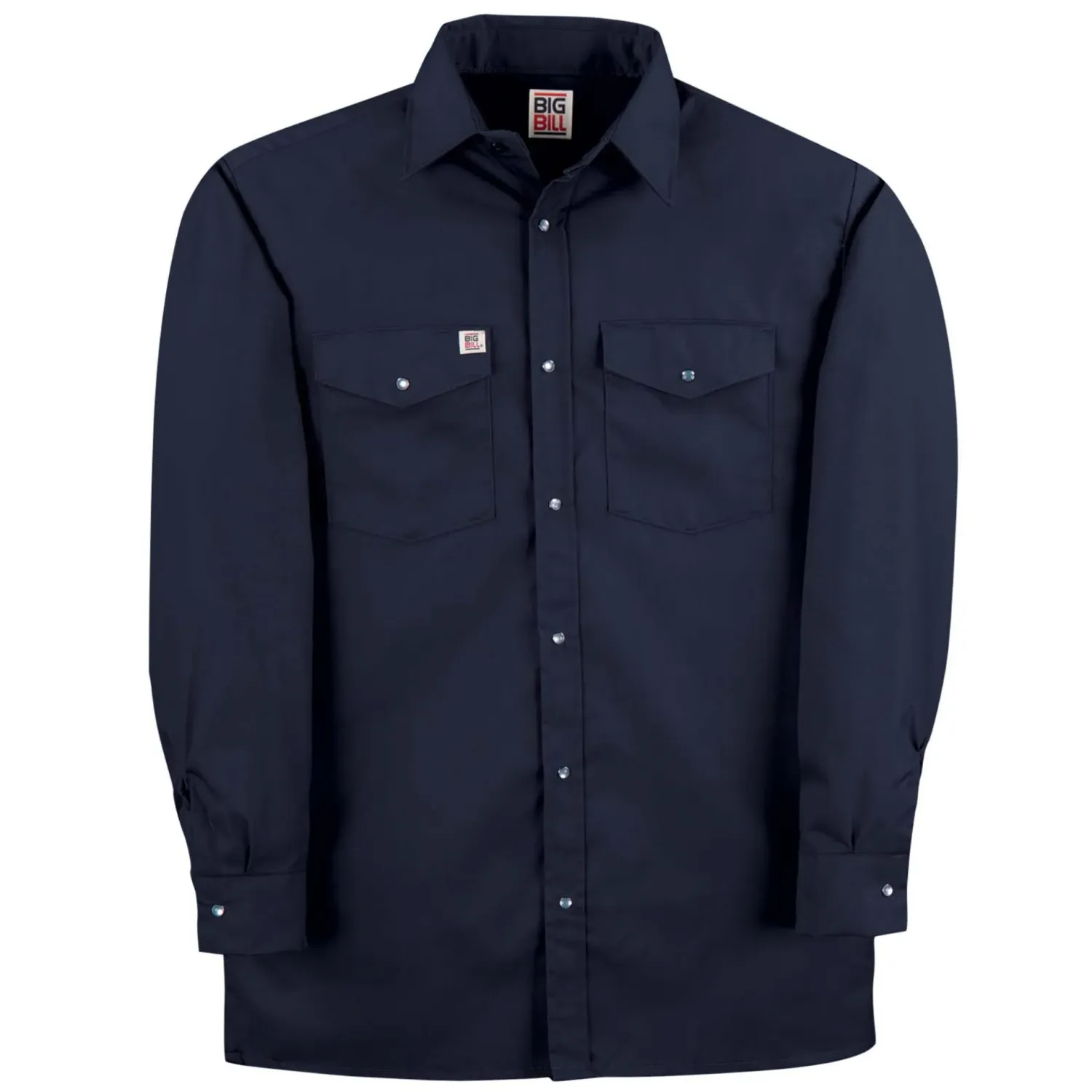 Big Bill Snap Work Shirt L/S - 247, Colour: Navy, Size: Small