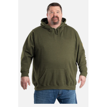 Berne Men's Signature Sleeve Pullover Hoodie, Colour: Cedar Green, Size: XL