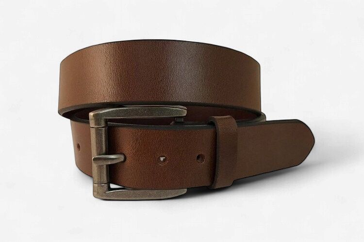 Berne Danbury Workwear Top Grain Leather Men's Belt, Colour: Brown, Size: 36