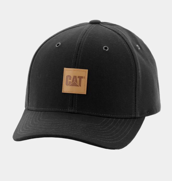 Cat Leather Patch Cap, Colour: Black, Size: Onesize