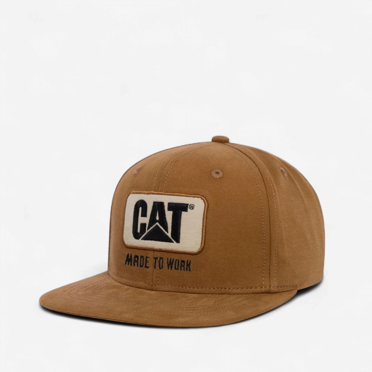 Cat Made To Work Flat Bill Cap, Colour: Bronze, Size: Onesize