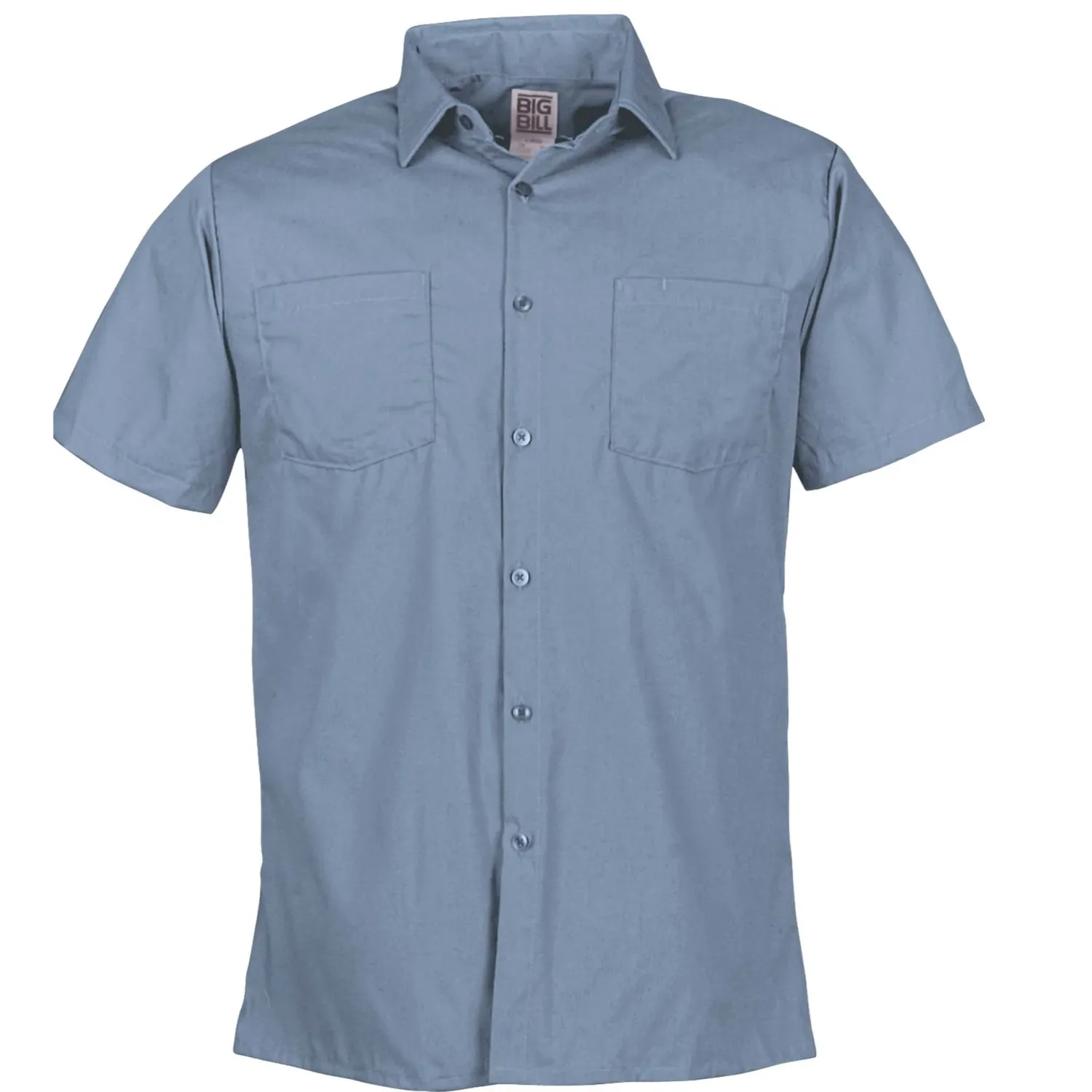 Big Bill S/S Lightweight Poplin Work Shirt - 130, Colour: Blue, Size: Small