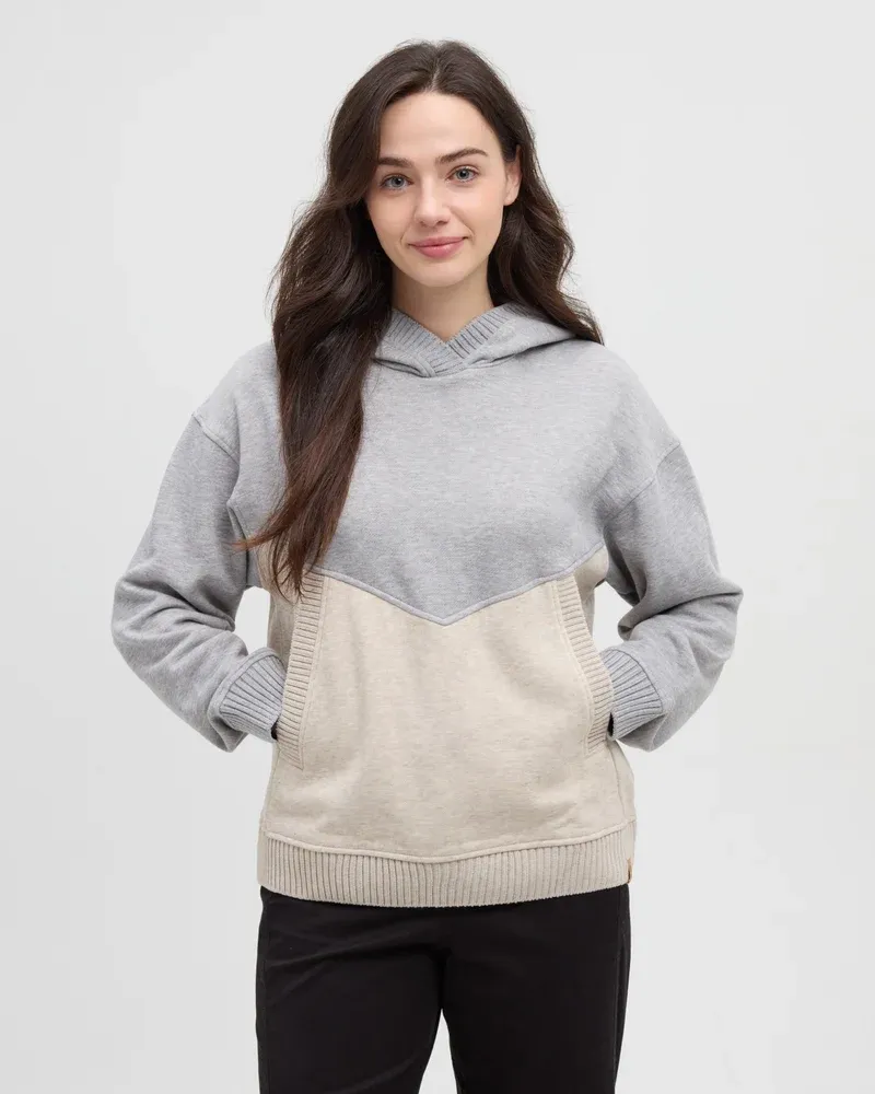 Tentree Women's Foster Hoodie, Colour: Harbour Grey/Pale Oak Heather, Size: XS