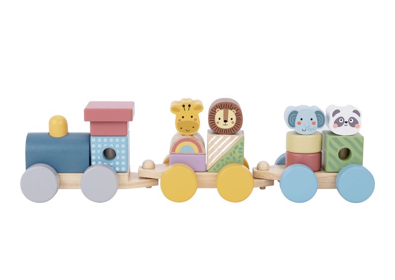 Tren de Animales y Formas de Madera