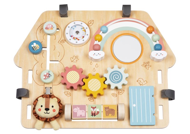 Tablero de Madera con Actividades Sensoriales