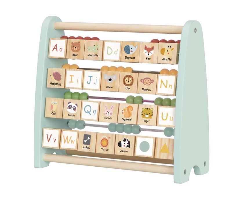 Ábaco Educativo de Madera Letras, Animales y Conteo