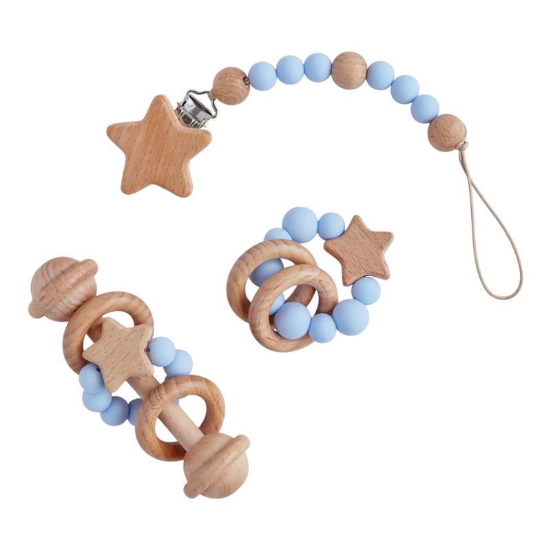 Set de Sujetador para Chupete y Sonajeros de Estrella Stella Kids