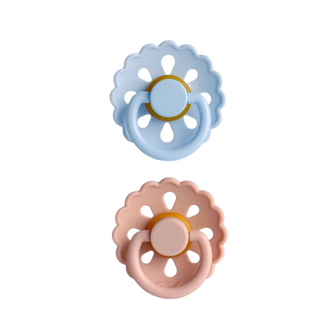 Duo de Chupetes de Goma 100% Natural - Flor