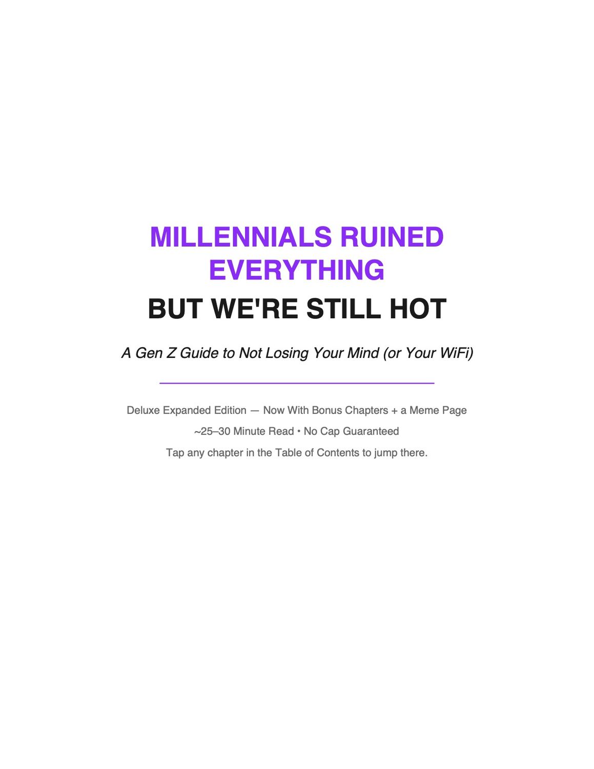 📖 Millennials Ruined Everything