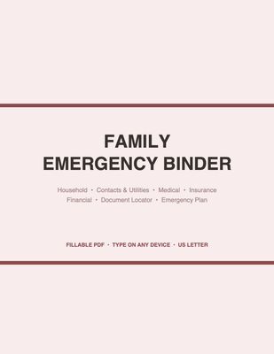 Family Emergency Binder Bundle