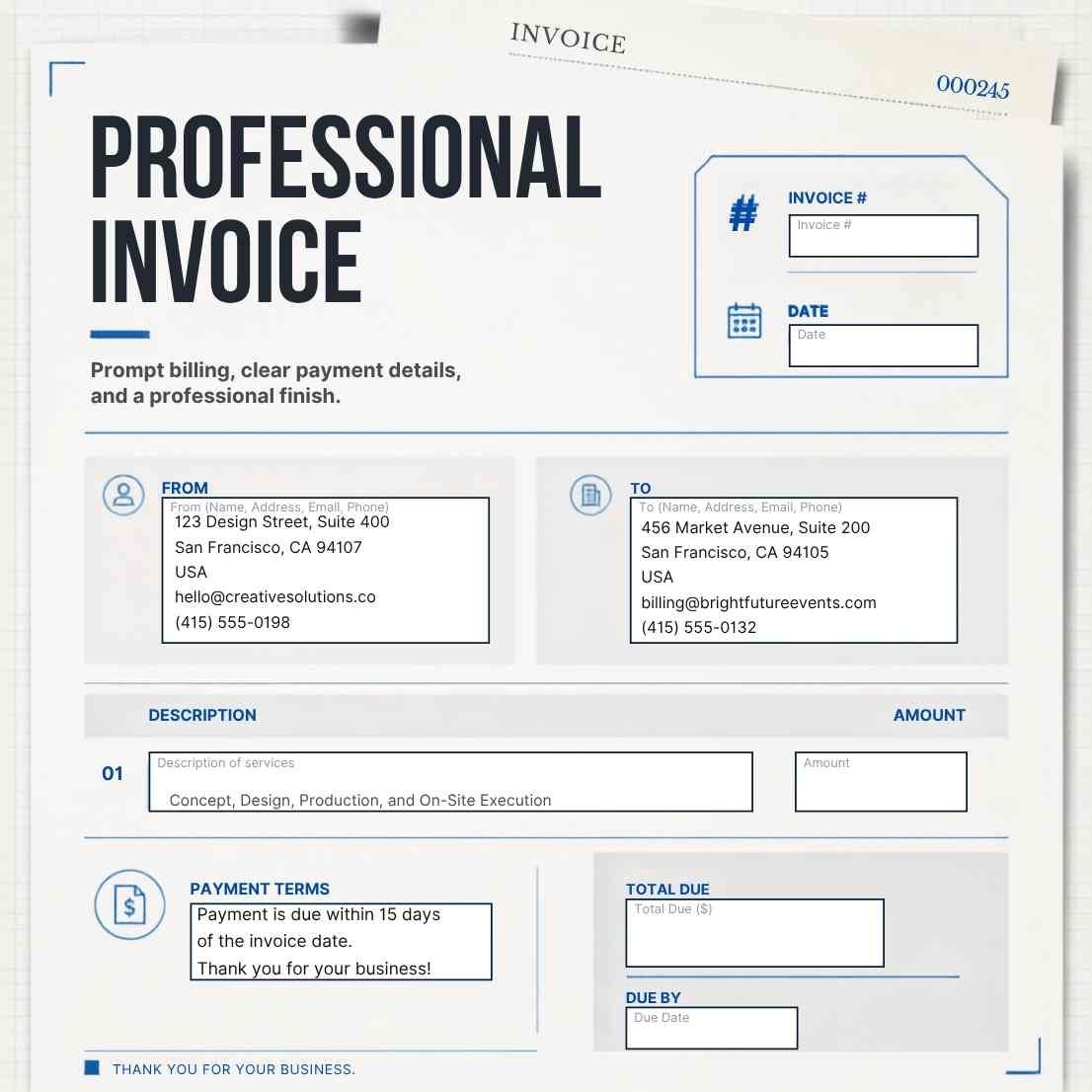 Professional Invoice Template – Editable Business Invoice