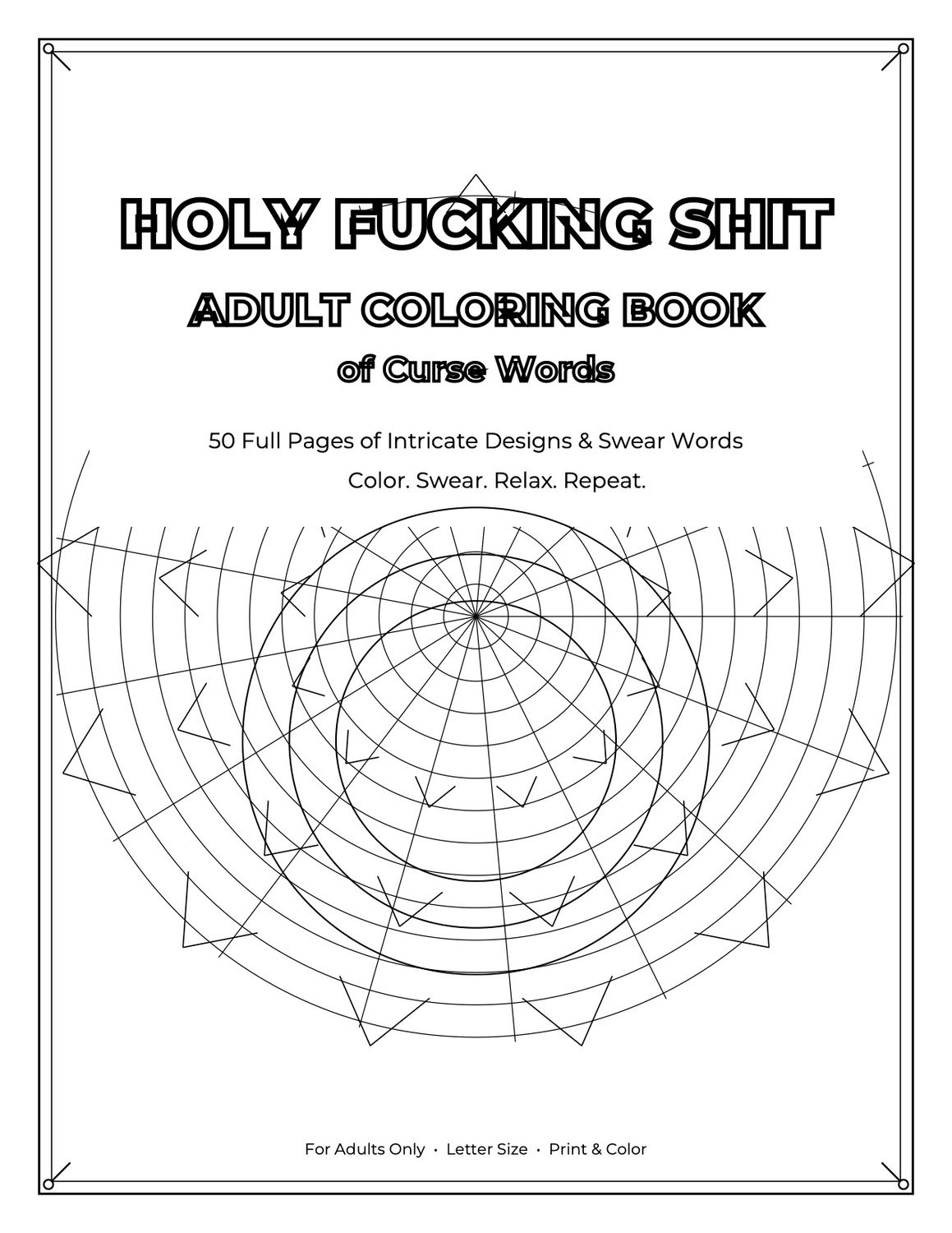 Sweary &amp; Intricate Adult Coloring Book | 50 Pages "Fuck Off" and More