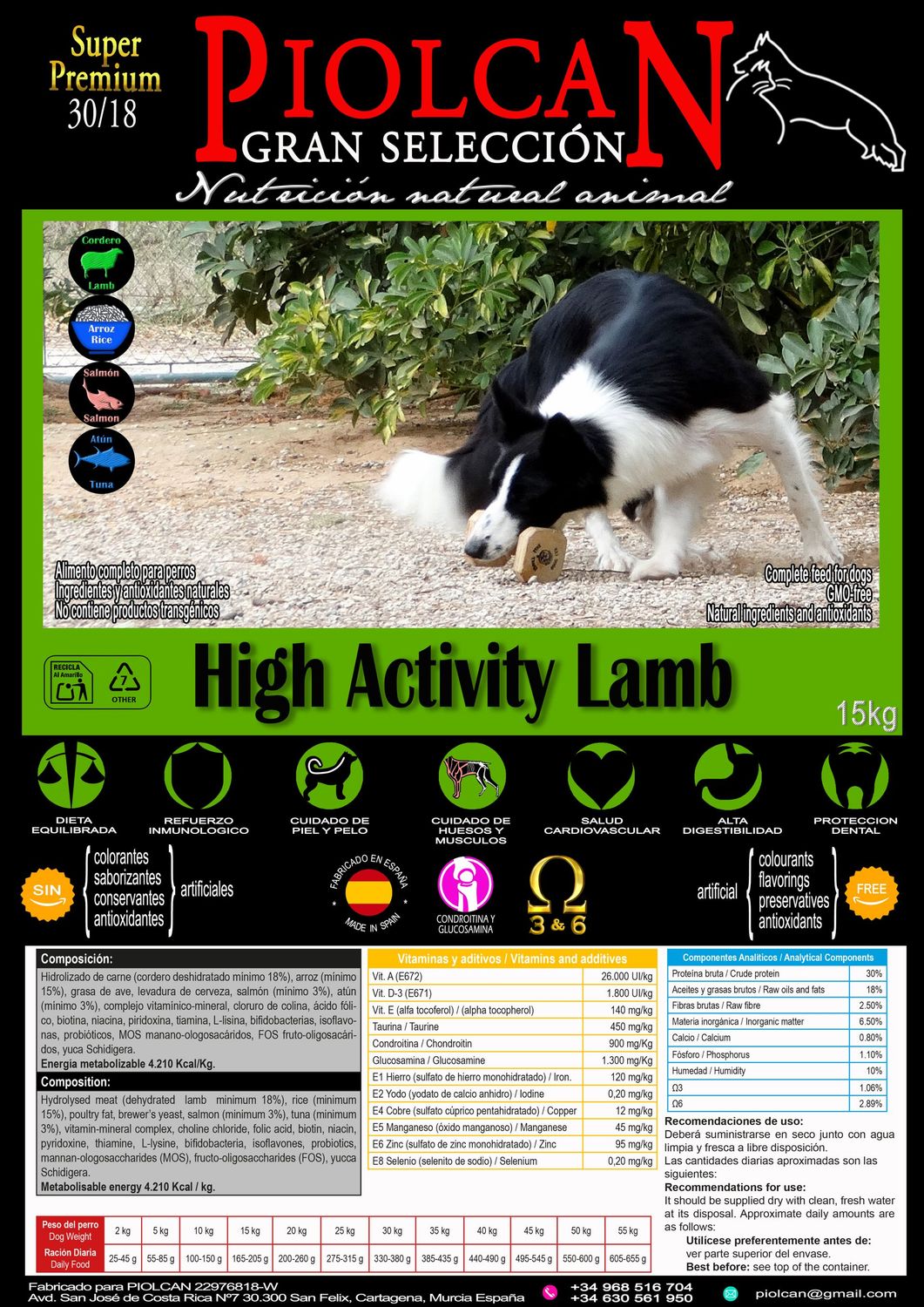 Piolcan Super Premium High Activity Lamb 30/18 Piolcan Super Premium High Activity Lamb 30/18