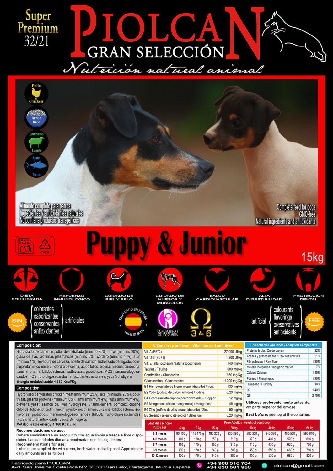 Piolcan Super Premium Puppy & Junior 32/21 Piolcan Super Premium Puppy & Junior 32/21