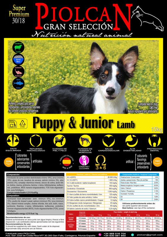 Piolcan Super Premium Puppy & Junior Lamb 30/18 Piolcan Super Premium Puppy & Junior Lamb 30/18