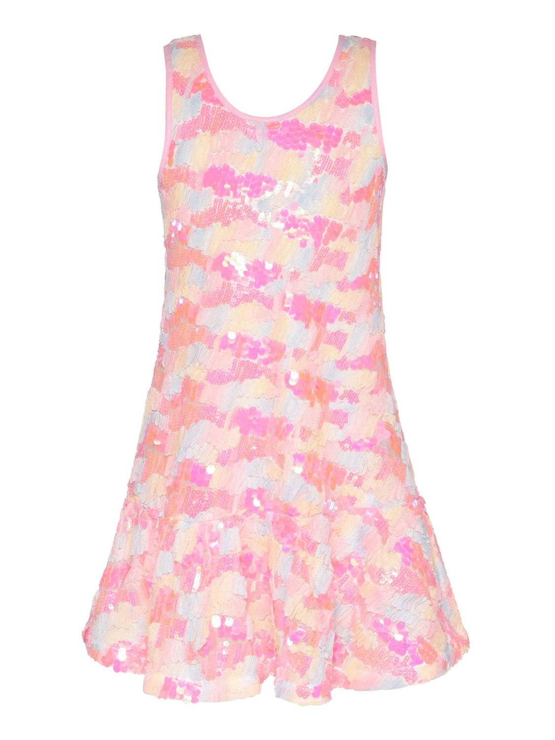 SEQUIN DROP WAIST DRESS: PINK MULTI, Size: 10