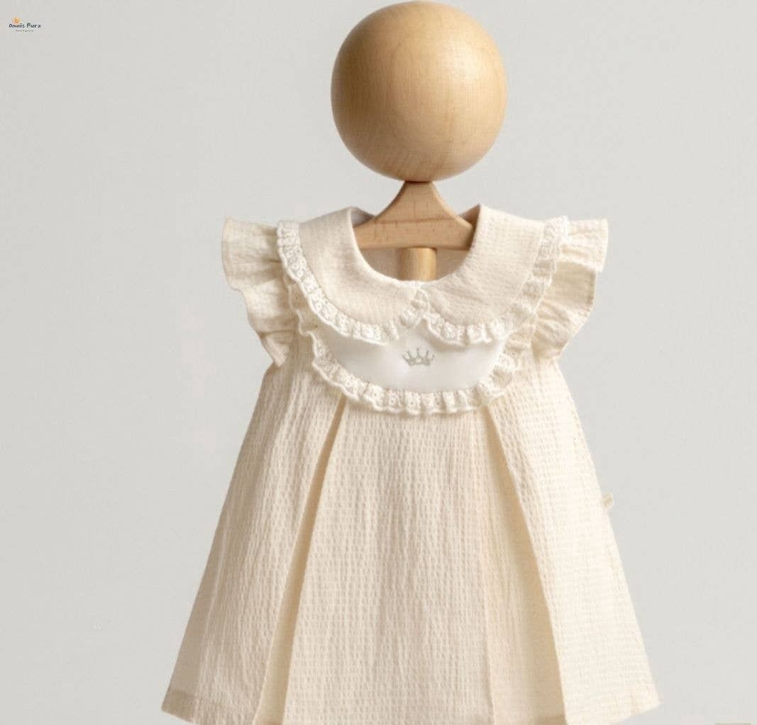 Beige Crown Dress, Size: 6M