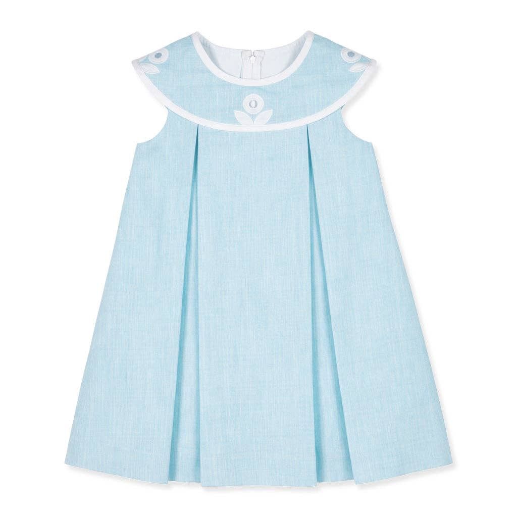 Linen Look Dress With Vintage Flower
