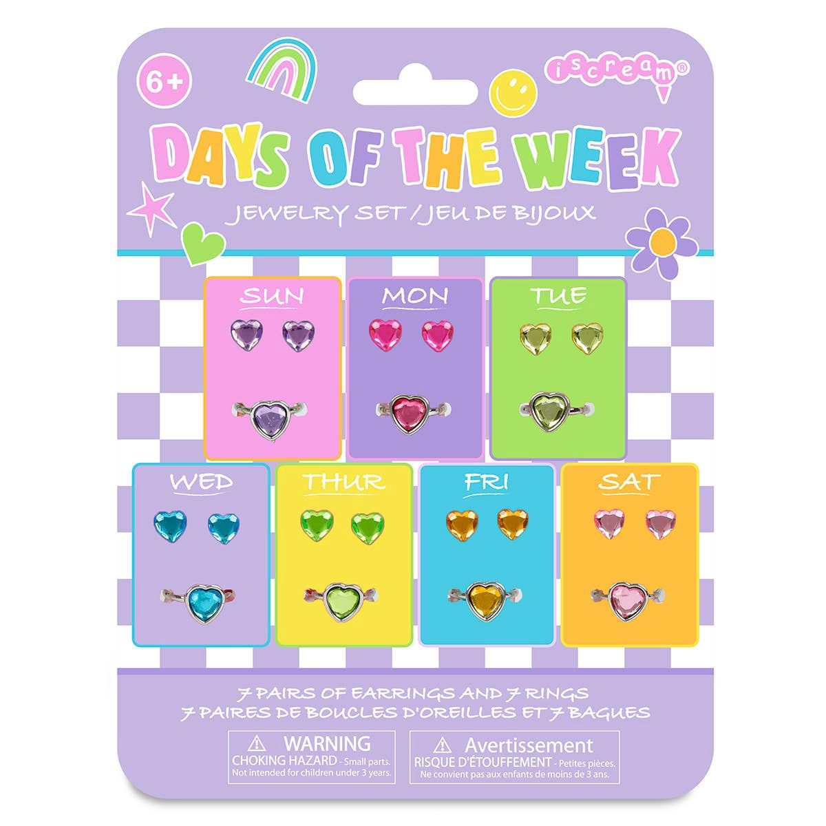 Days of the Week Stick-on Earrings and Rings