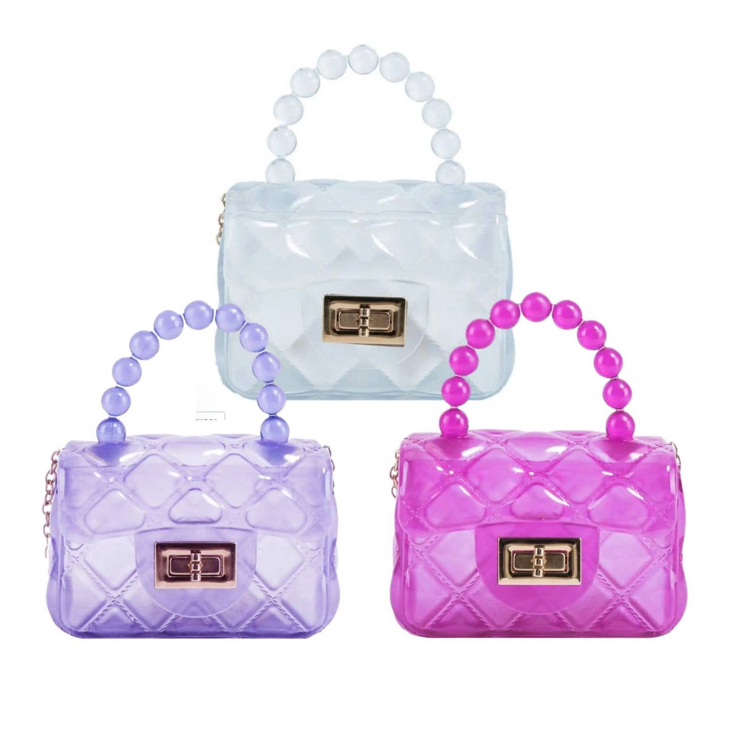 Mini Jelly Purse with Crossbody Gold Chain Bag Handbag