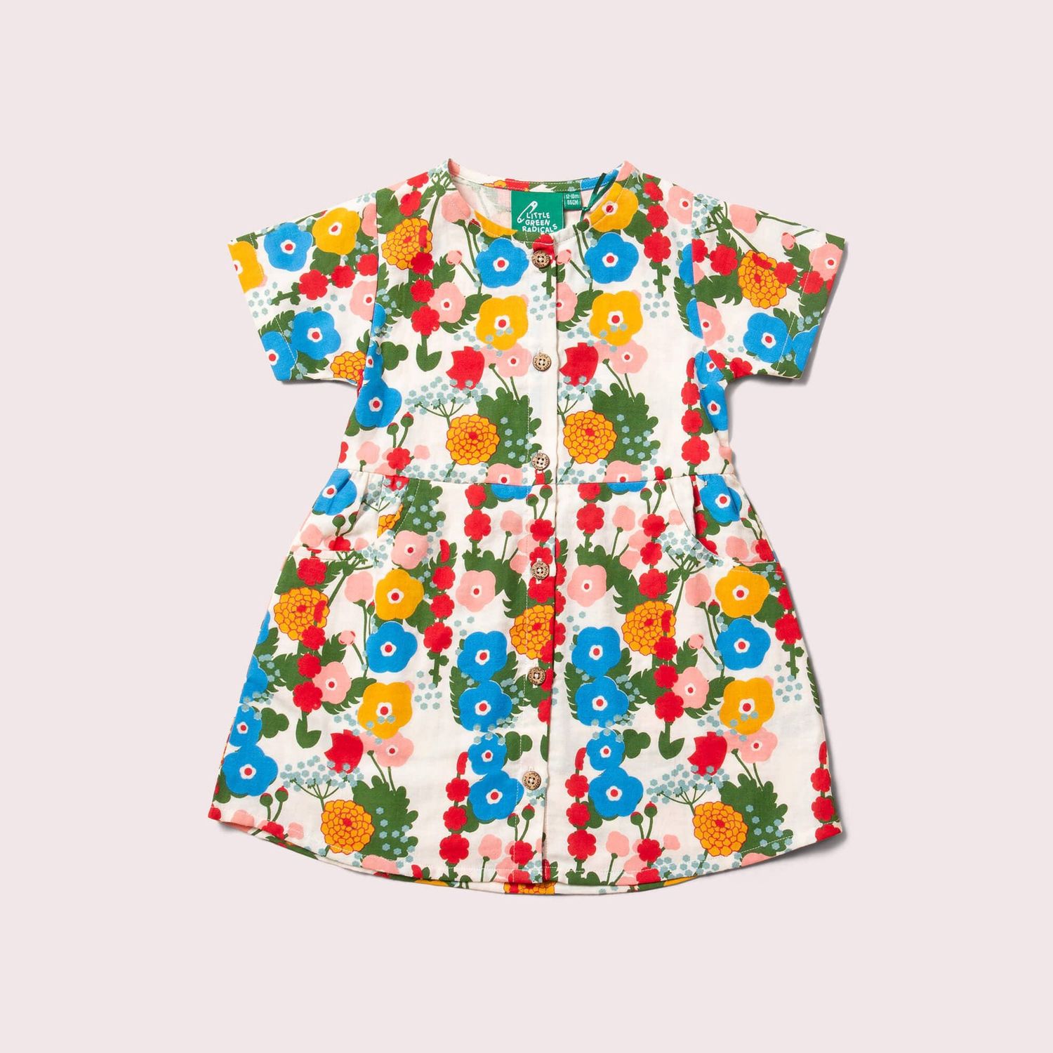 Flora And Fauna Button Dress, Size: 4-5Y