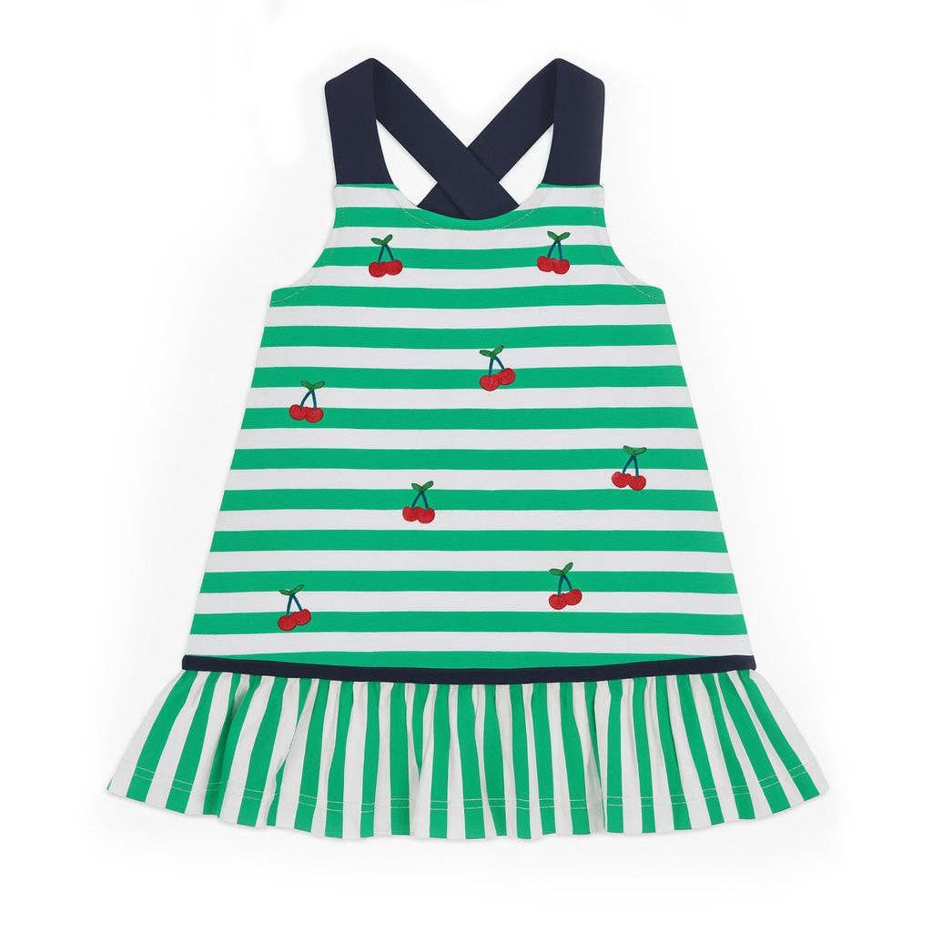 Stripe Knit Dress With Cherries
