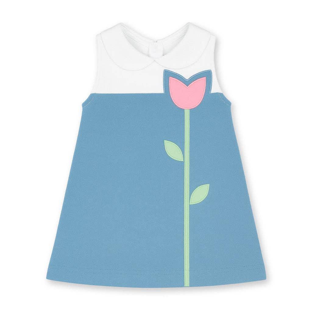 Pique Knit Dress With Tulip