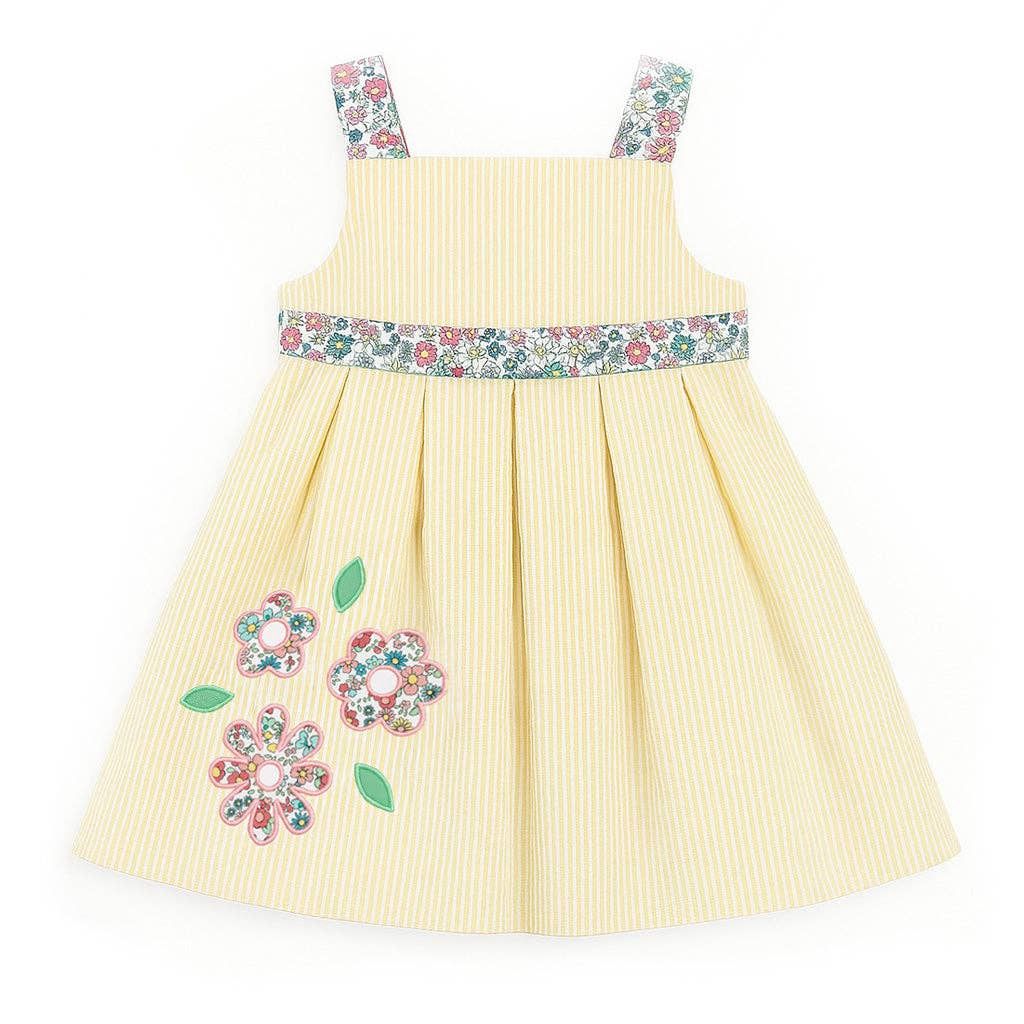 Seersucker Dress With Flowers