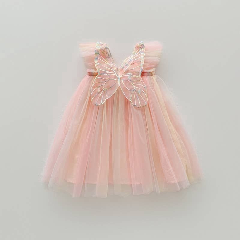 Peach Rainbow Butterfly Dress