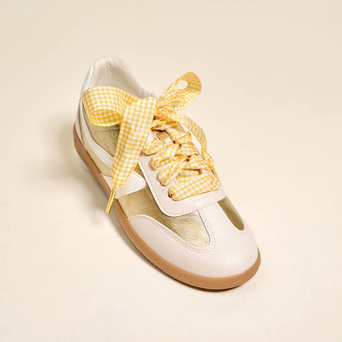 The Darling Effect - Step It Up Shoelaces–Gingham Yellow