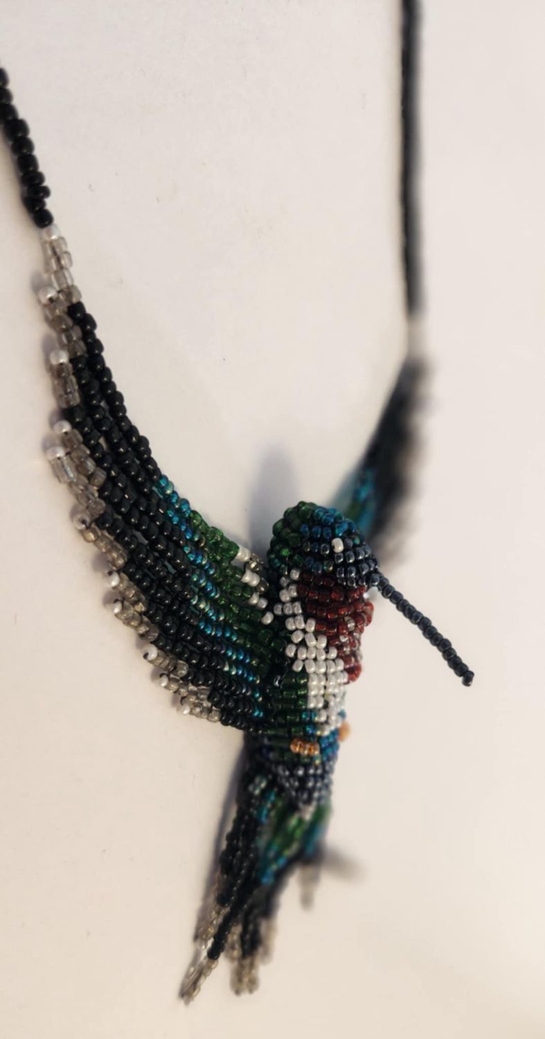 Beaded Hummingbird Necklace/Decor