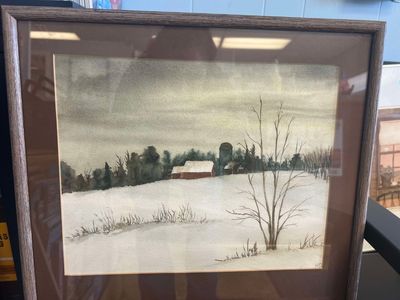 Karin Olin Water Color Farm Painting