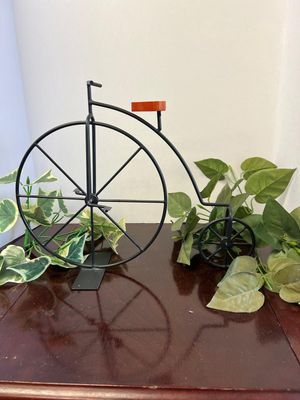 Old Fashioned Bicycle Sculpture Vintage Rustic Metal &amp; Wood Decor