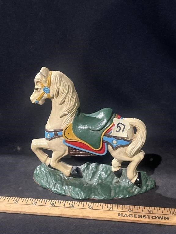 Vintage Cast Iron Horse Doorstop