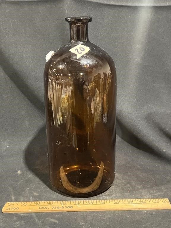 Large Amber Apothecary Bottle