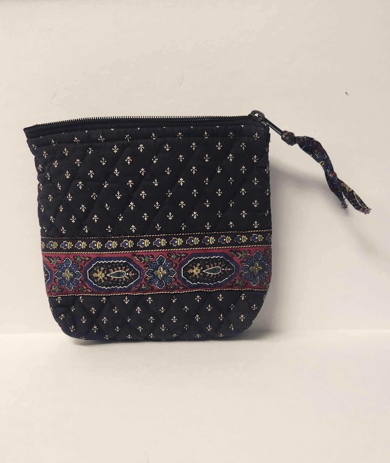 Vera Bradley Makeup CaseBlack Pattern Small Travel With Vinyl Lining