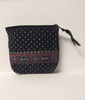 Vera Bradley Makeup CaseBlack Pattern Small Travel With Vinyl Lining