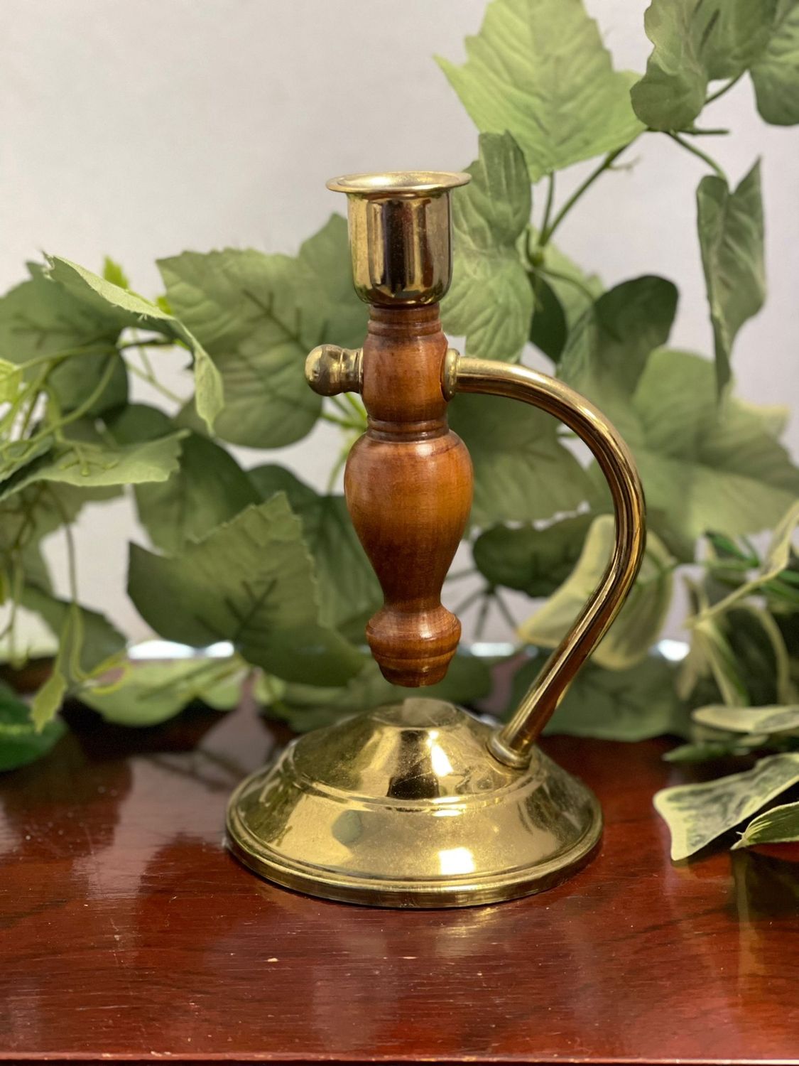 VTG Home Interiors Wood/Metal Candle Holder/Wall Sconce