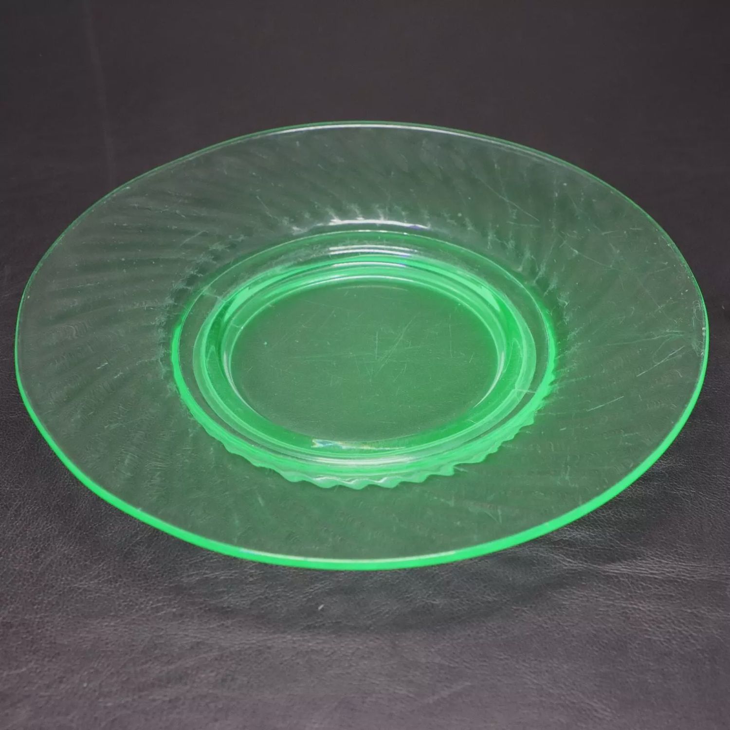 8" Uranium Glass Salad Plates (each)