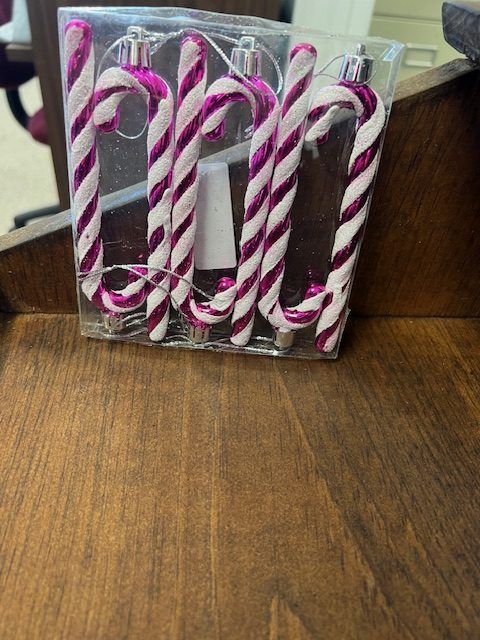 6 Piece Hot Pink Candy Cane Set