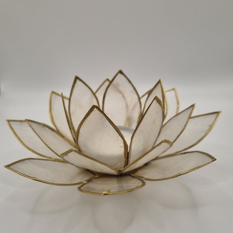 Lotus waxinelichthouder Wit