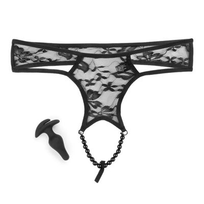 Panti sin Entrepierna con Perlas de Placer y Plug