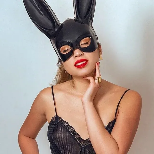 Mascara de conejo negra Cosplay