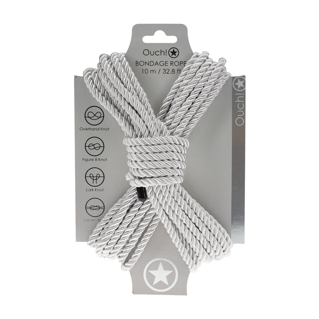 Â¡Ouch! Cuerda de bondage de 10 metros - Plateada
