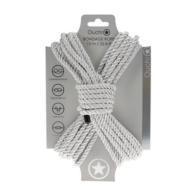 Â¡Ouch! Cuerda de bondage de 10 metros - Plateada