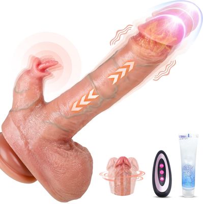 Dildo Realista con Empuje y Calefaccion