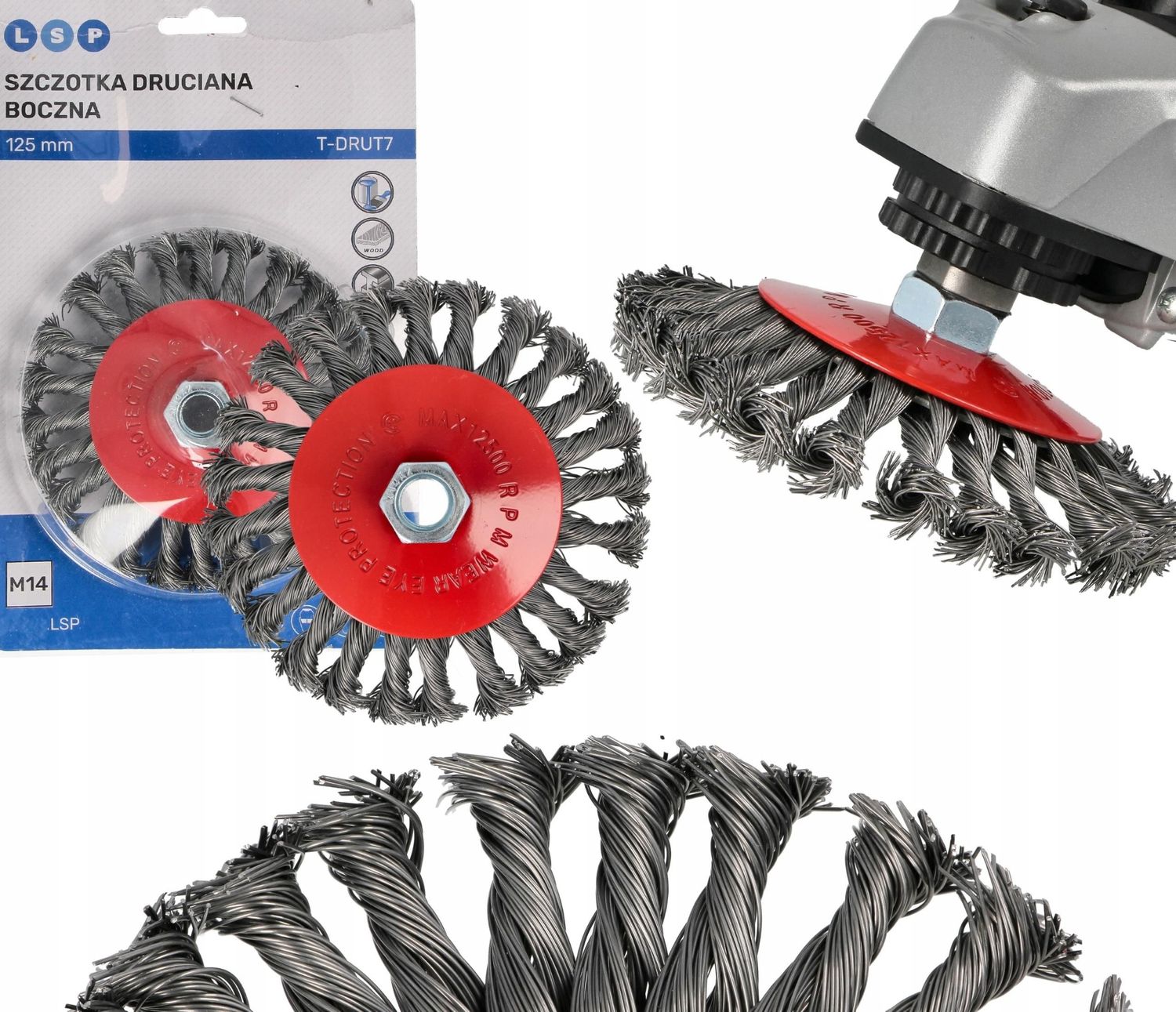 Steel wire wheel twisted brush 125mm M14